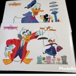 RARE VINTAGE 1965 Walt Disney Place Mats Compliment of RCA Victor Dealer Lot of4